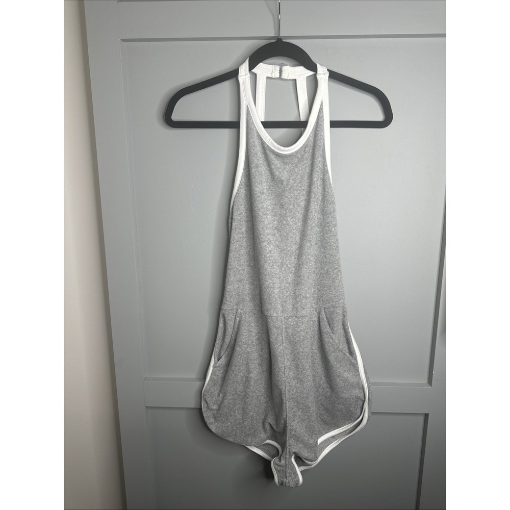 Free People Movement Womens Small Ringleader Romper Grey Terry‎